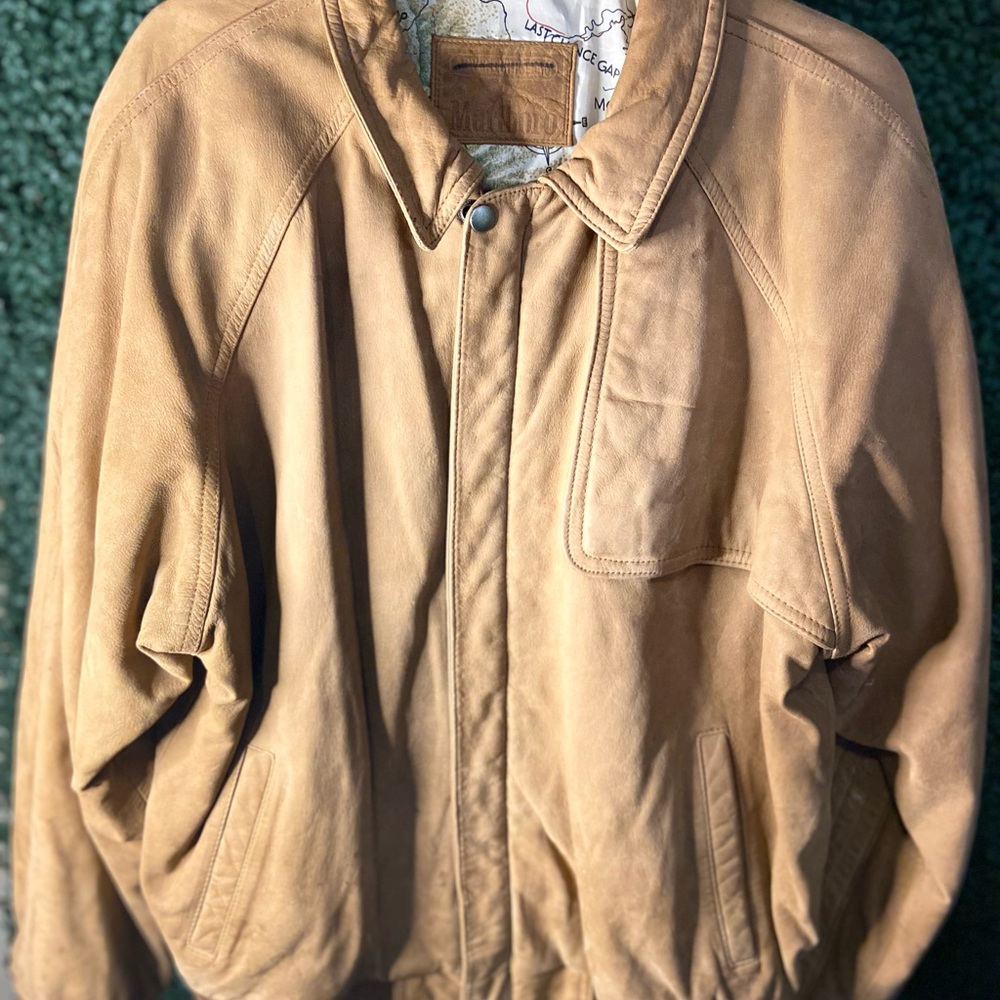 Vintage Marlboro suede jacket #Rear